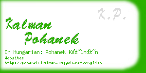 kalman pohanek business card